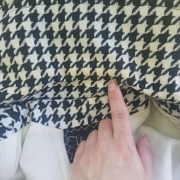 Vintage 60s Houndstooth Pattern Peacoat Thalhimers Mod Estimated S/M - Picture 4 of 16